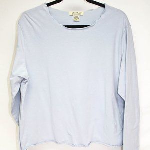 Women's Eddie Bauer Cotton XXL Baby Blue Shirt Round Neck Short Length